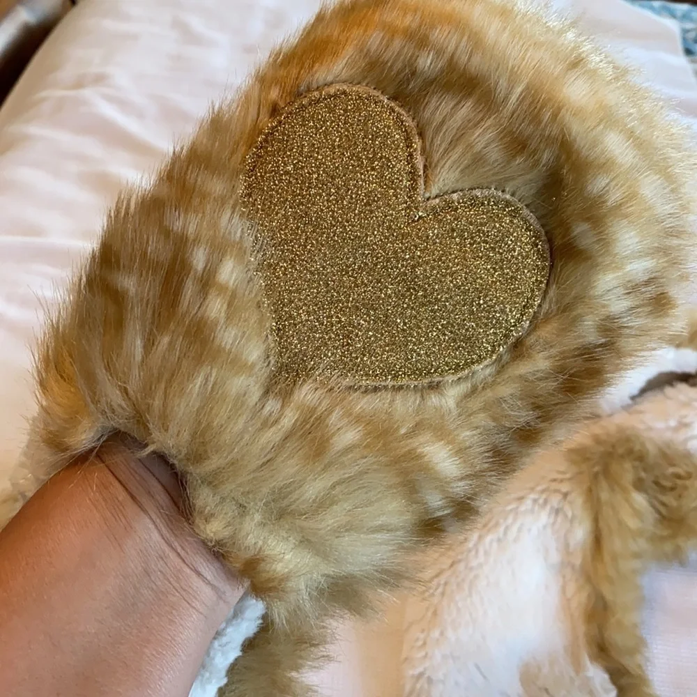 Claire’s Reindeer Faux Fur Beanie Scarf with hand Pockets